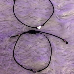 Friendship bracelets with little hearts🖤